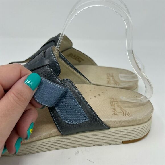 Dansko Cece Navy Blue Leather Slip On Thong Sandal Size 40 (US 9.5-10) Casual - Picture 7 of 12